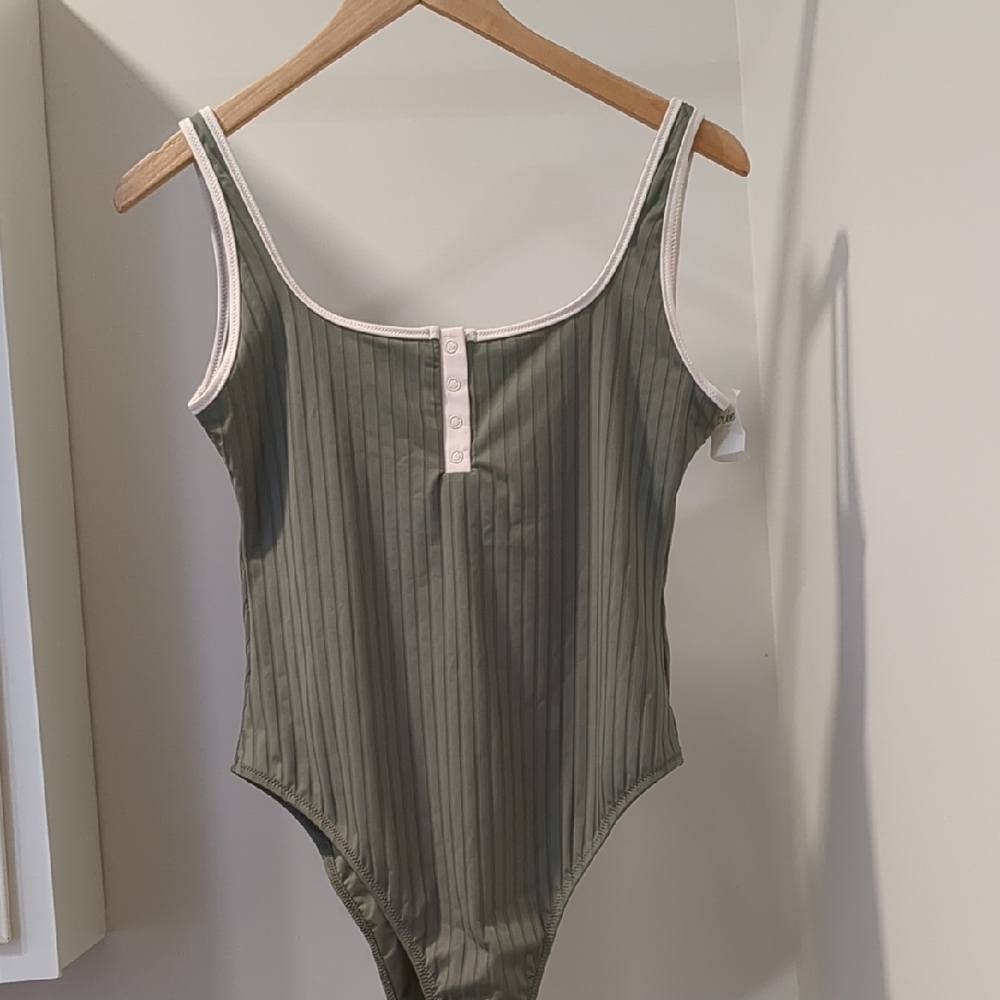 Aerie Olive Ribbed Swimsuit